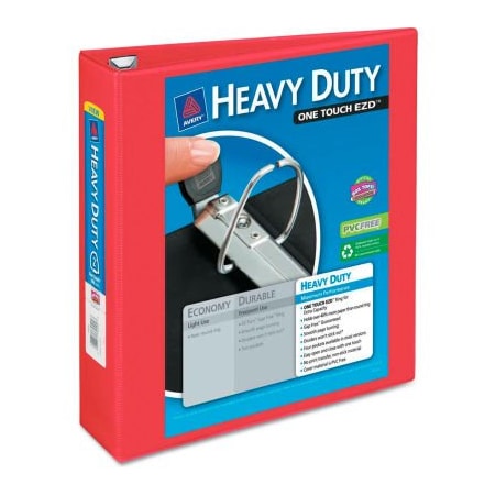 Avery Dennison Avery Heavy-Duty View Binder with One Touch EZD Rings, 2" Capacity, Red 79225